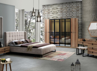 Elegant bedroom furniture set in minimalist Italian design
